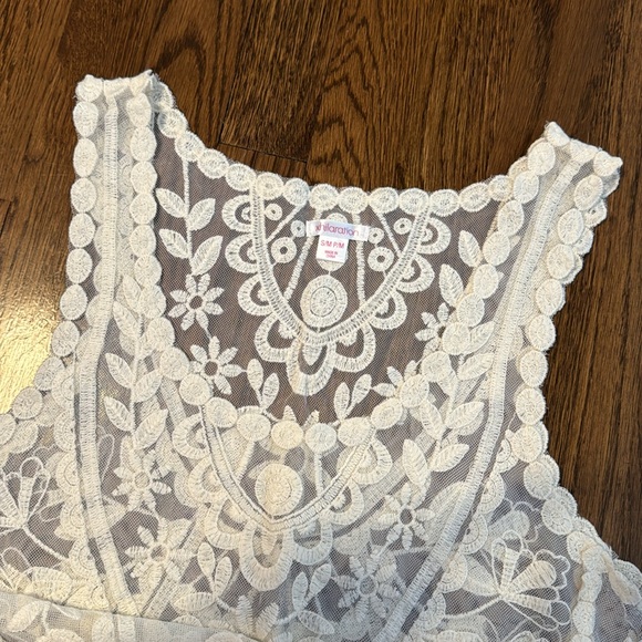 Cream Lace Scalloped Tank Top Size S/M - Picture 5 of 6